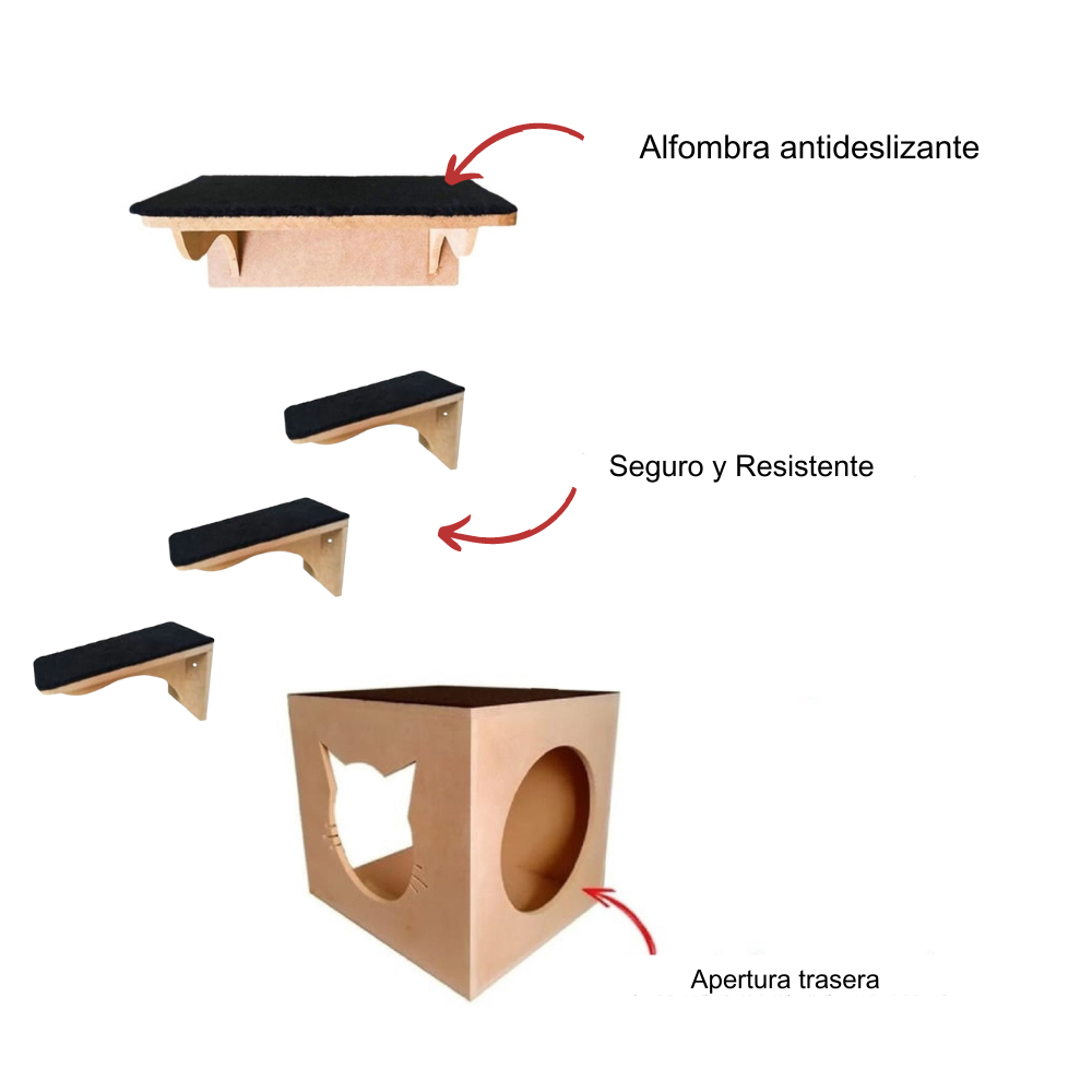 Parque para gatos de 8 piezas