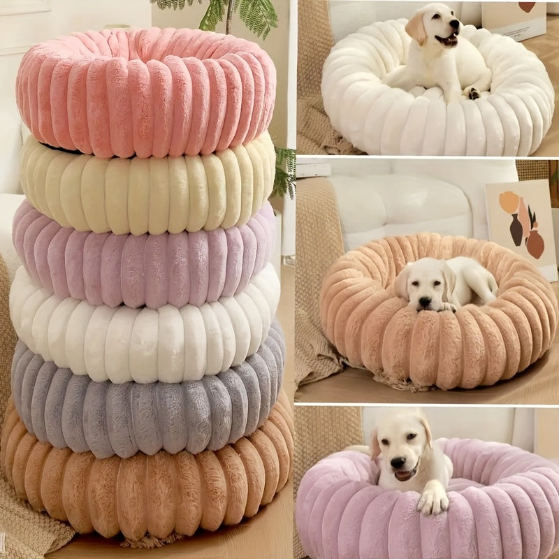 Cozy Plush Donut Pet Bed