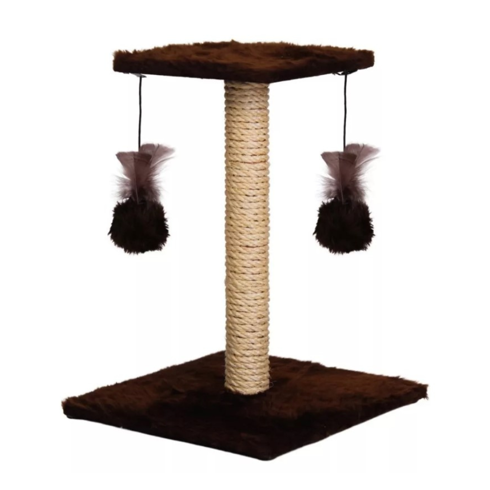 Rascador Poste con Doble Juguete para Gatos.
