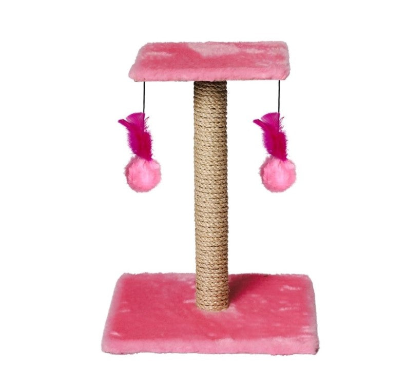 Rascador Poste con Doble Juguete para Gatos.