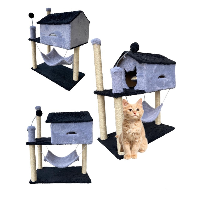 Rascador Casa con Red para Gatos