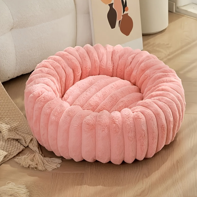 Cozy Plush Donut Pet Bed