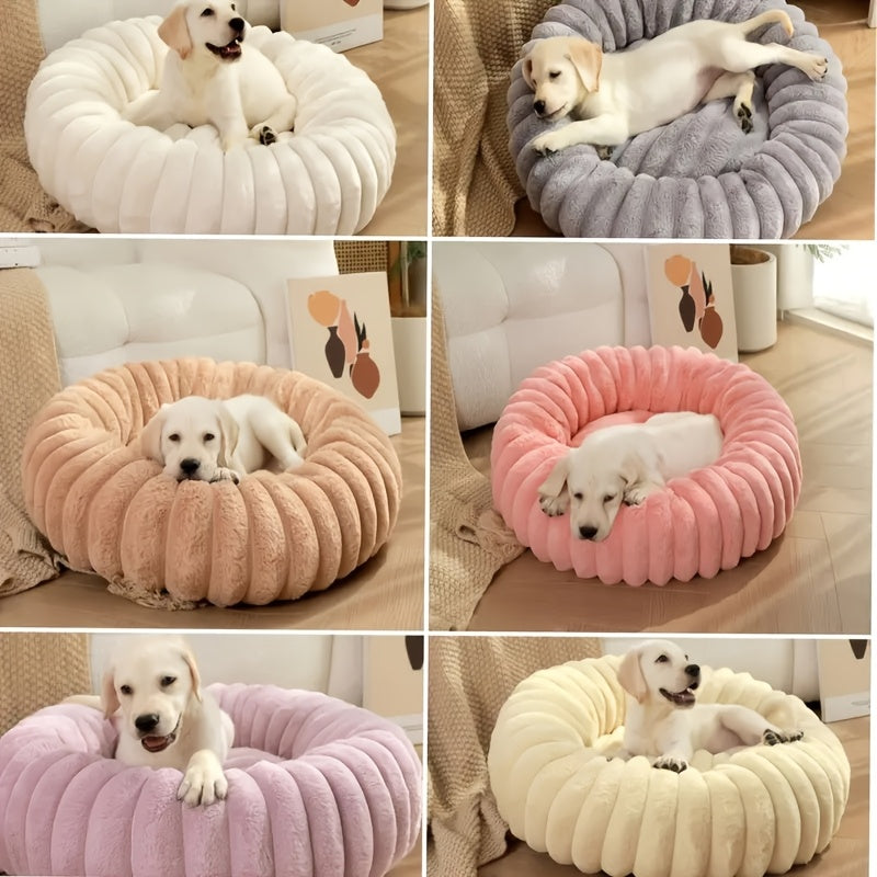 Cozy Plush Donut Pet Bed
