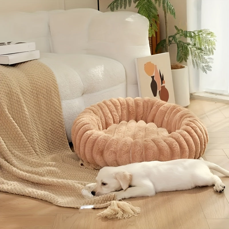 Cozy Plush Donut Pet Bed