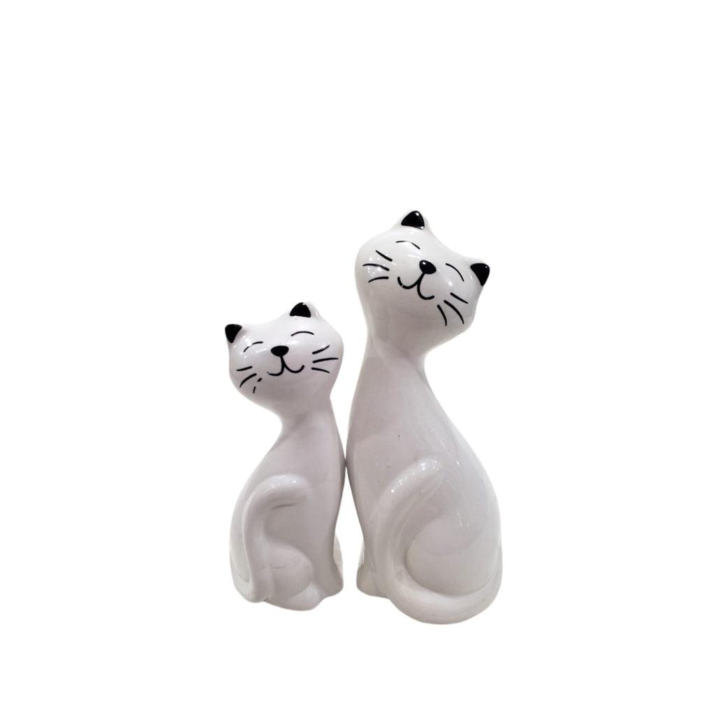 Sculpture 2 Luxury White and Black Cats