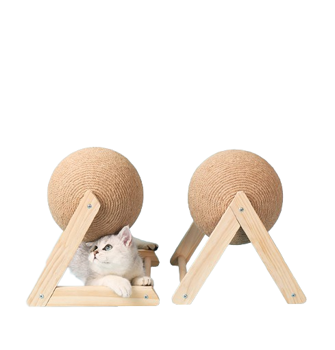 Ball scraper for cats