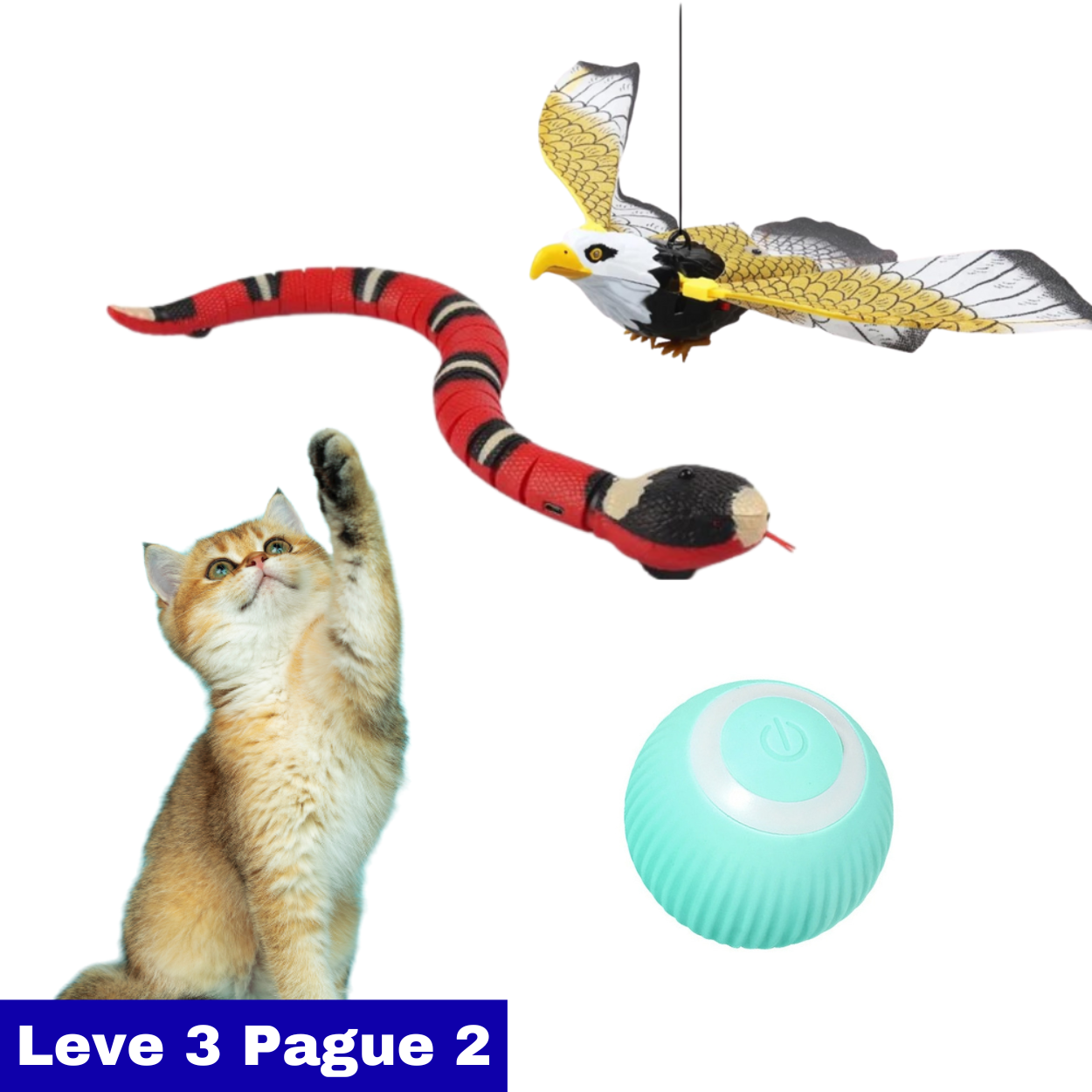 Electric Snake + Bird + Ball Toy Kit for Cats