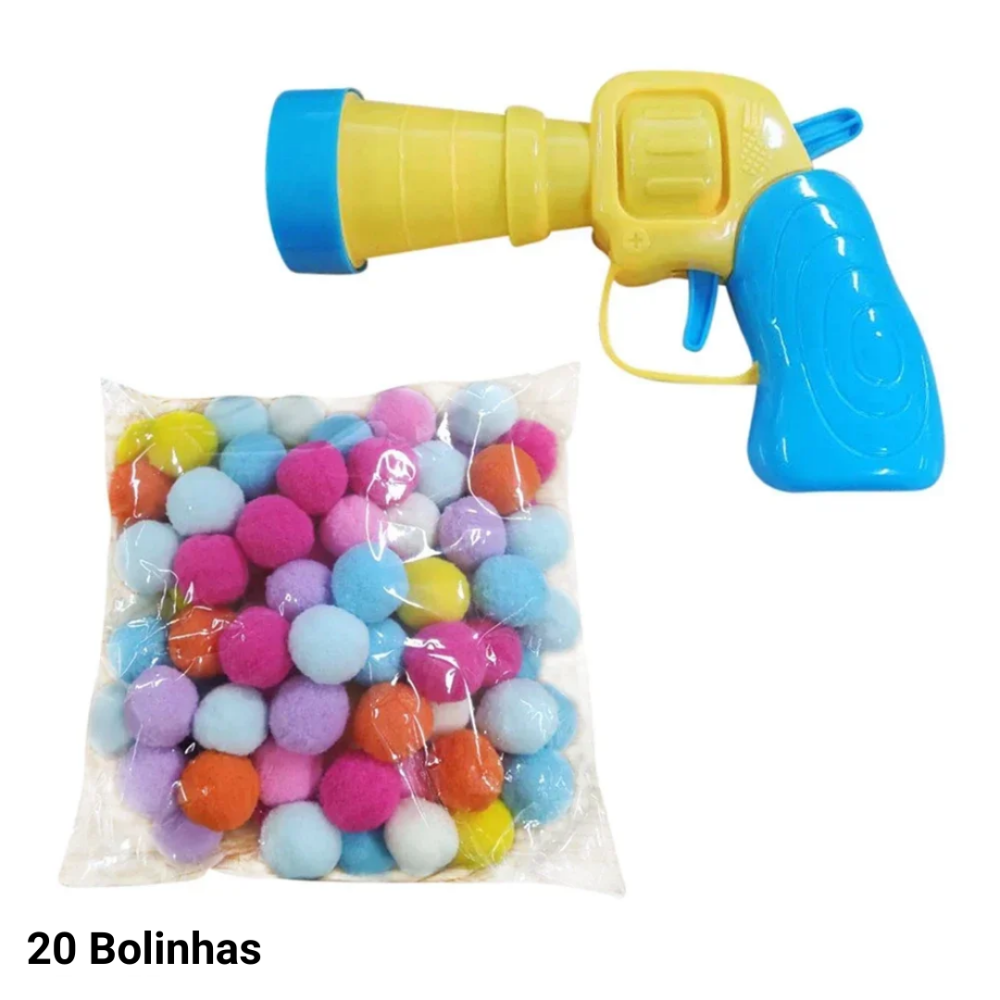 Gun Toy with Plush Balls for Cats