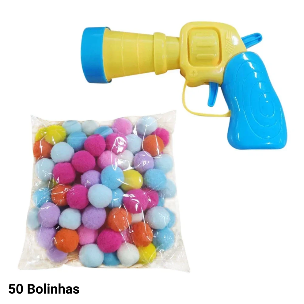 Gun Toy with Plush Balls for Cats