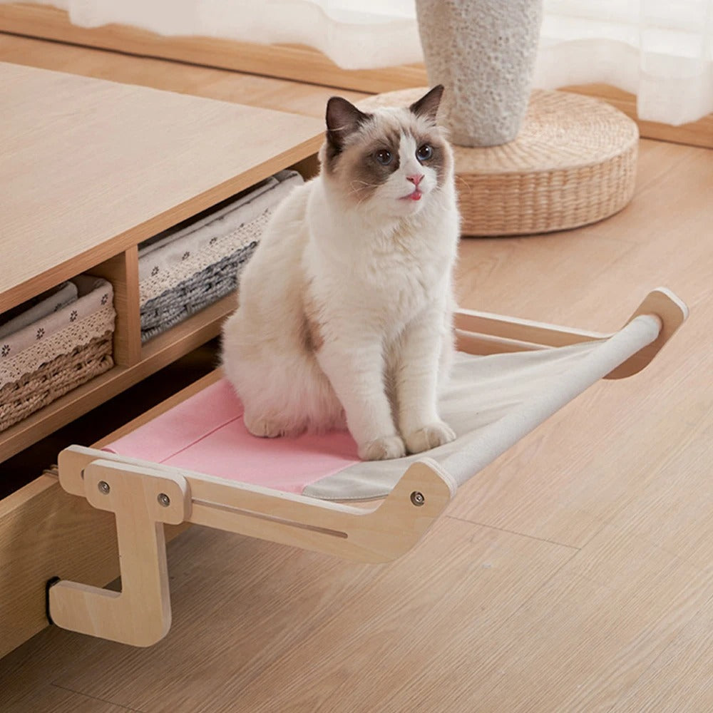 Adjustable Wooden Cat Bed