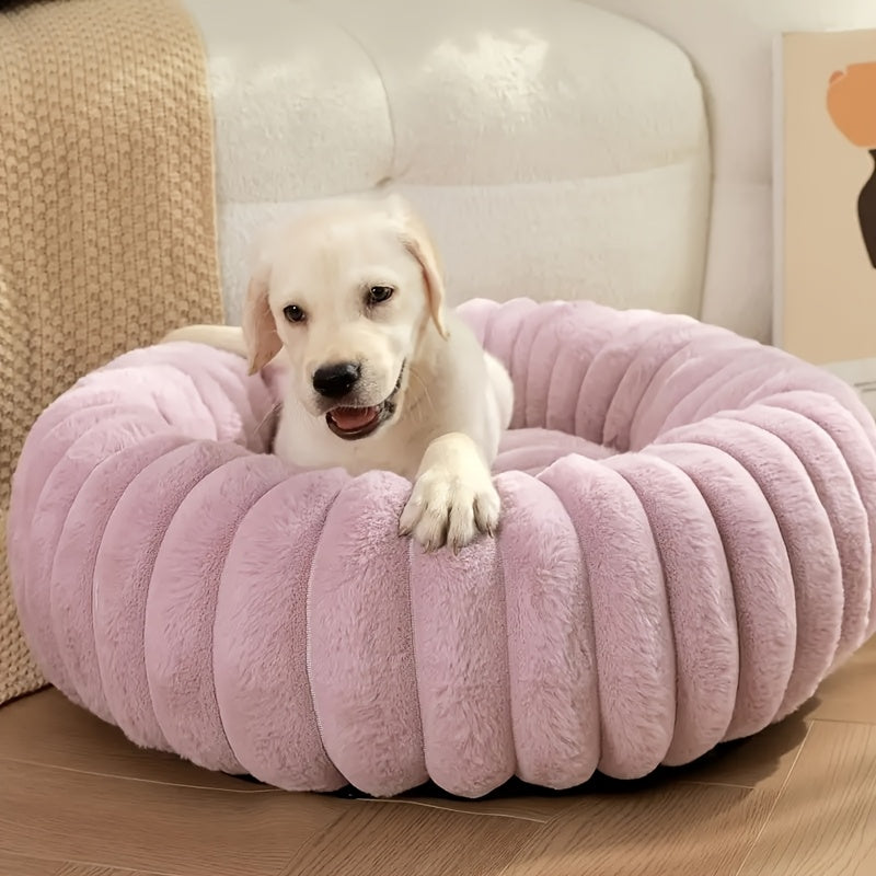 Cozy Plush Donut Pet Bed
