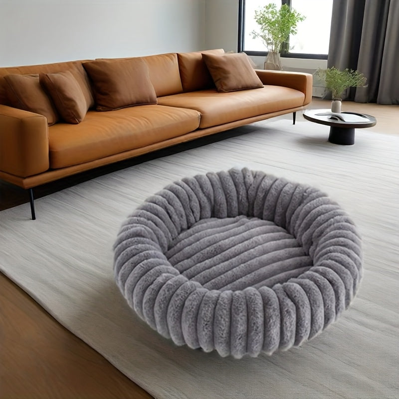 Cozy Plush Donut Pet Bed